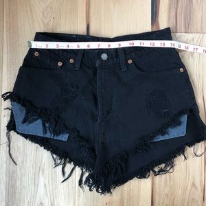 Vintage Levi black jean shorts